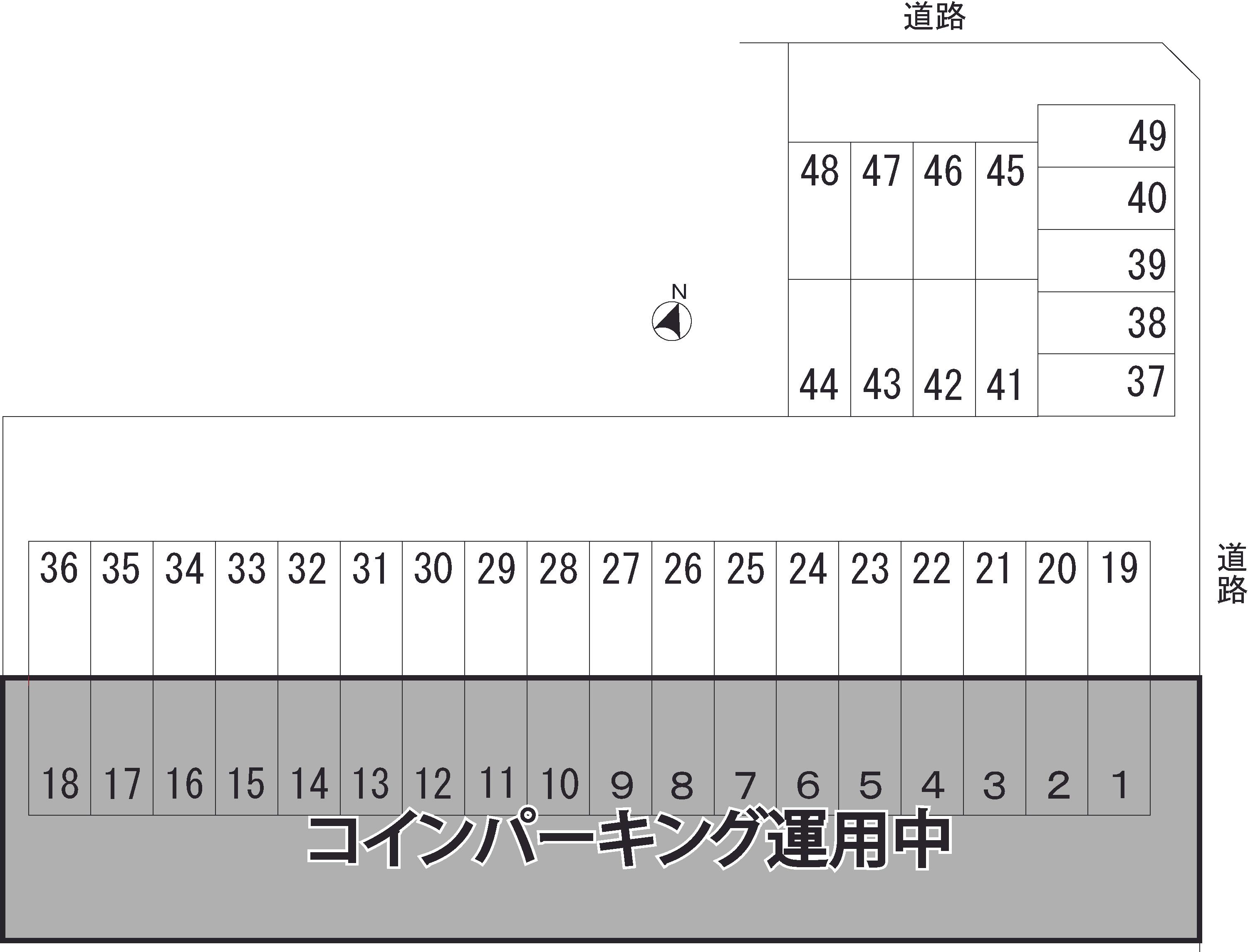 南林間7丁目駐車場の駐車配置図