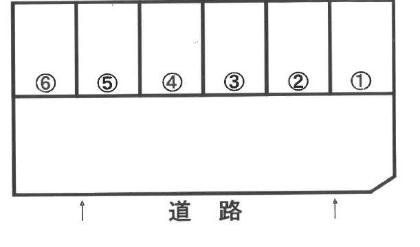 西町駐車場の駐車配置図