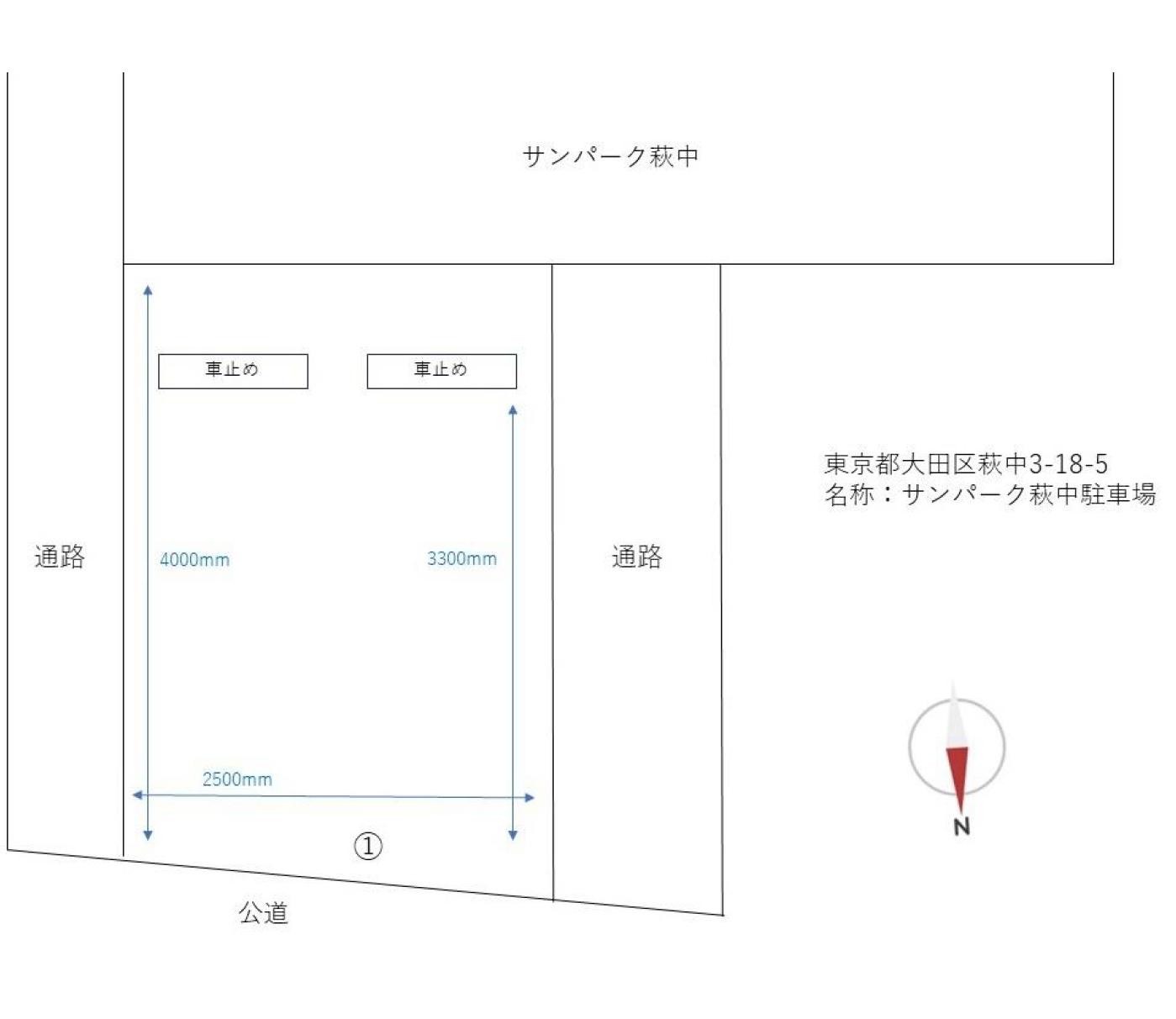 サンパーク萩中駐車場の駐車配置図