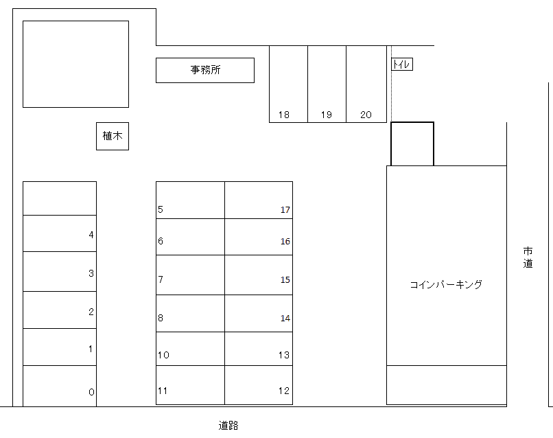 黒川自動車の駐車配置図