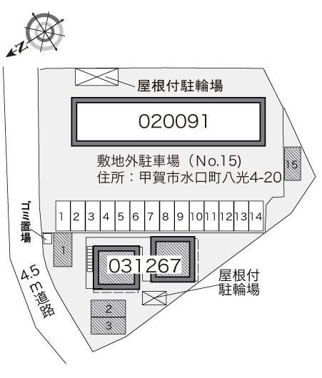 沢田２(31267)　敷地外駐車場の駐車配置図