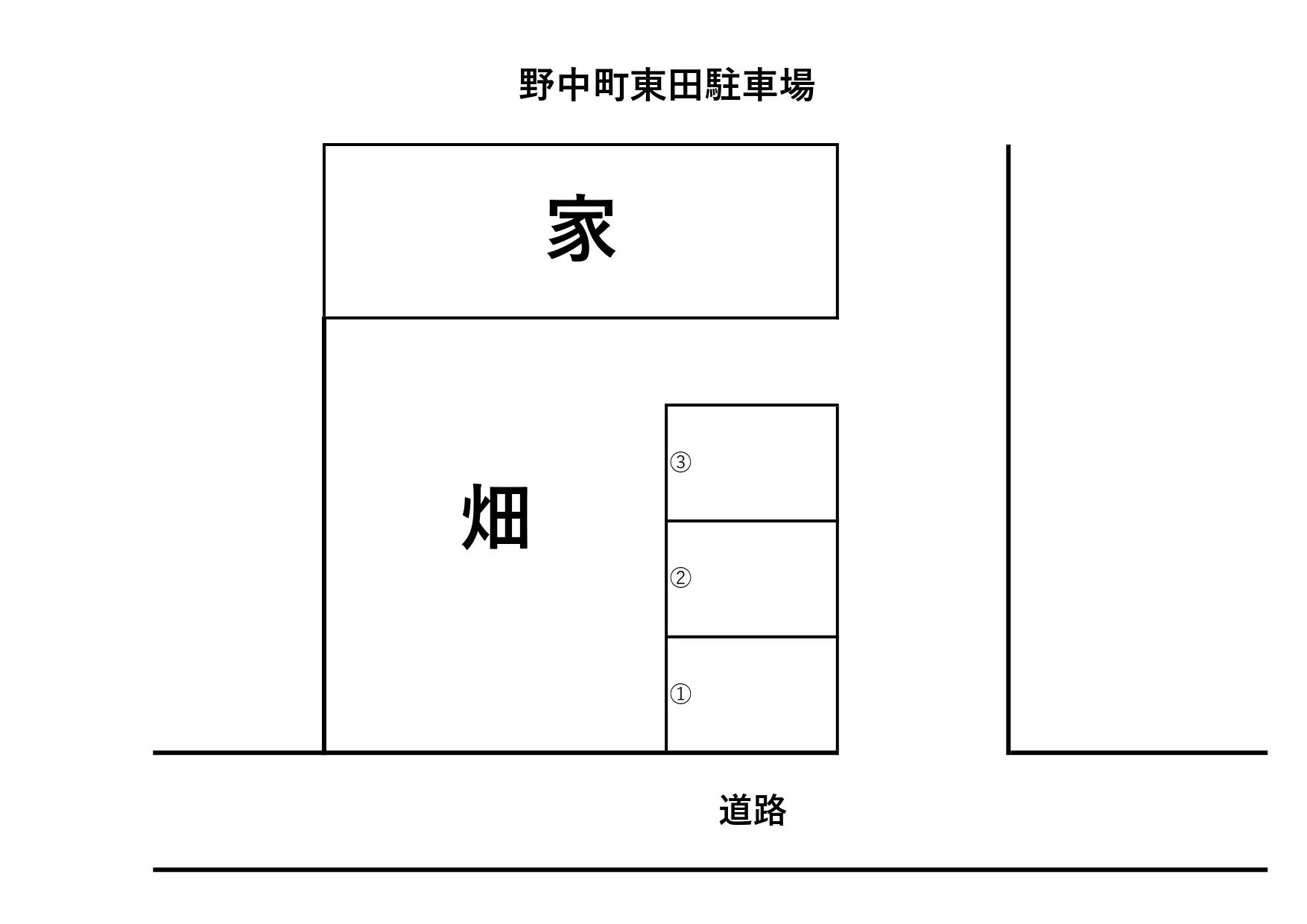 野中町東田駐車場の駐車配置図