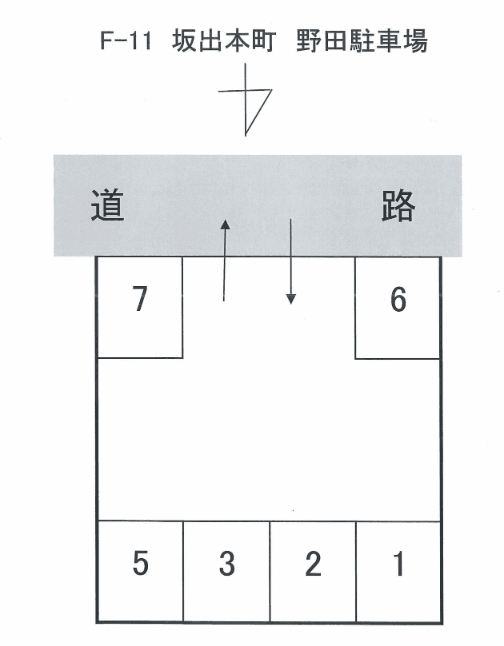 坂出市本町野田駐車場の駐車配置図