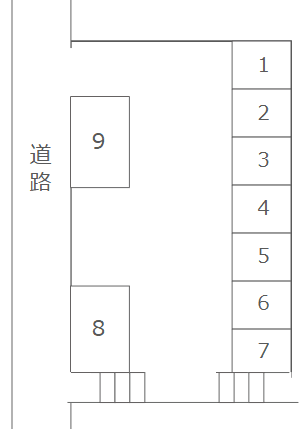 白石ガレージの駐車配置図