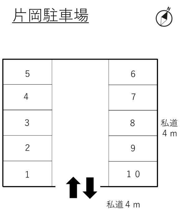 片岡駐車場の駐車配置図
