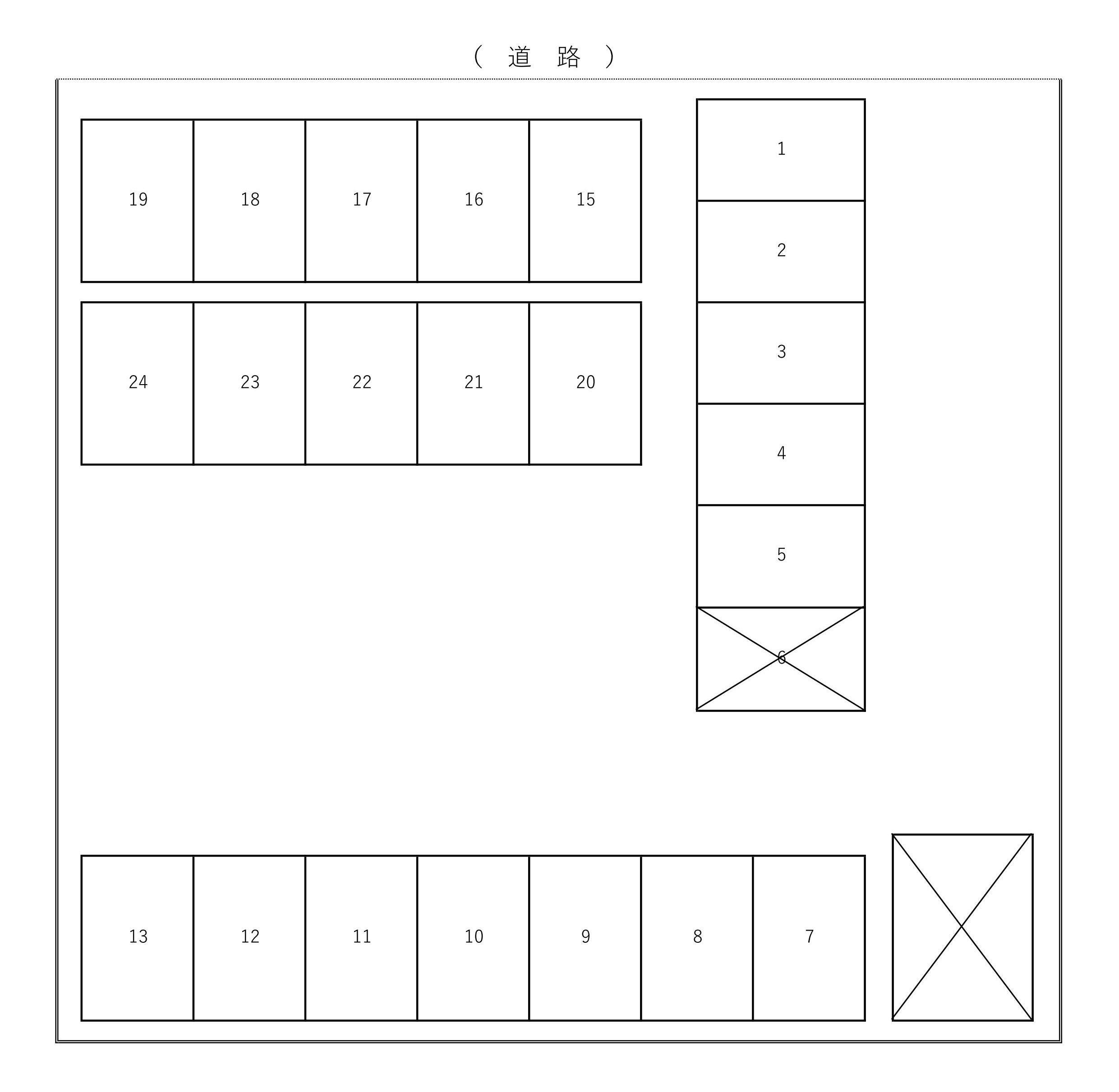 田嶋駐車場(北側)の駐車配置図