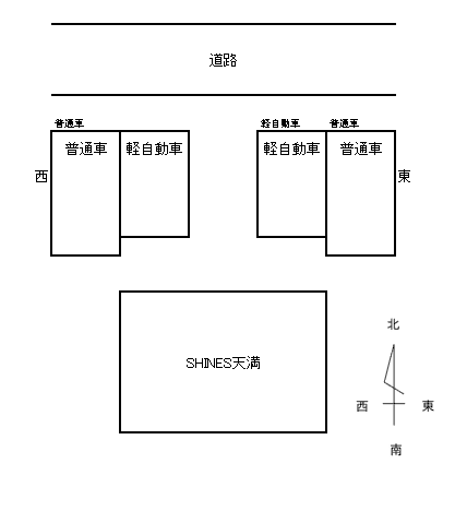 ＳＨＩＮＥＳ天満の駐車配置図