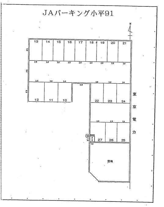 JAパーキング小平91の駐車配置図