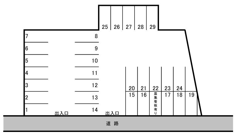 土浦東口パーキングの駐車配置図