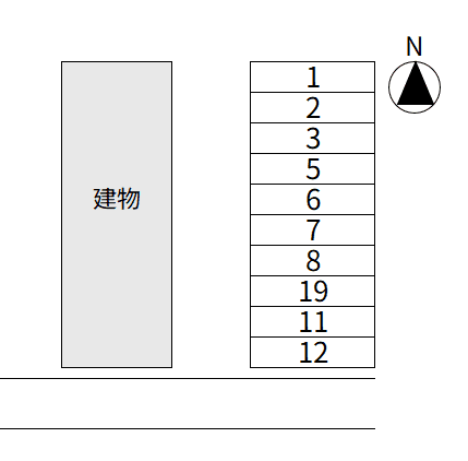 久保木ガレージの駐車配置図