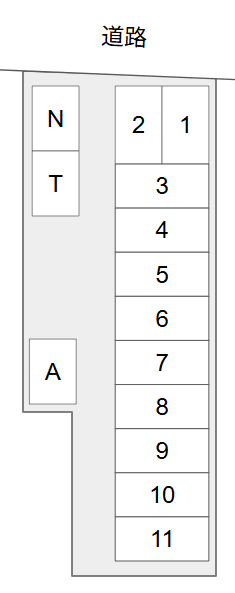渡部駐車場の駐車配置図