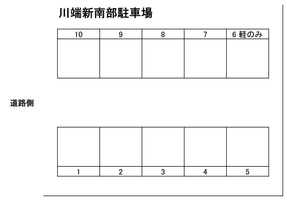 川端新南部駐車場の駐車配置図