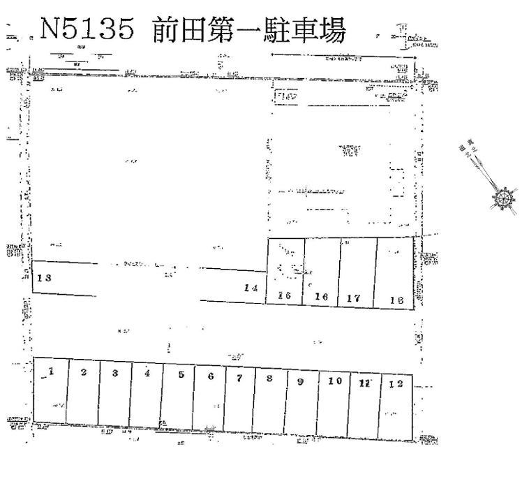 前田第1駐車場の駐車配置図