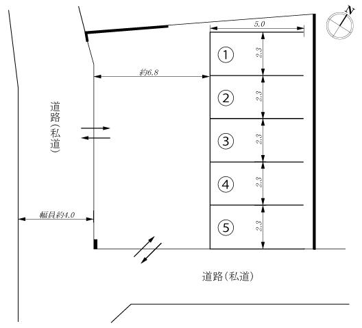 ホットハウス向山３丁目パーキングの駐車配置図