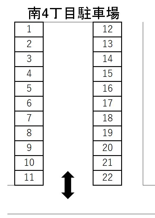 南4丁目駐車場の駐車配置図