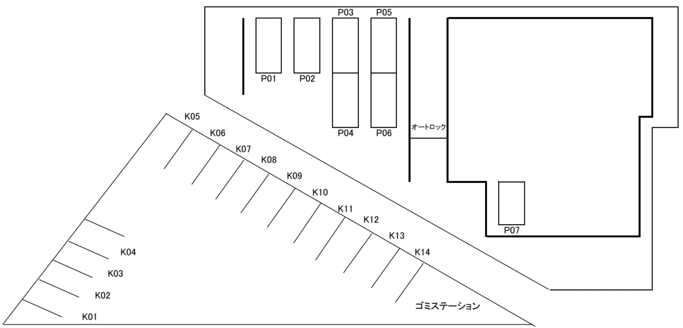 ラフィーネ平安の駐車配置図