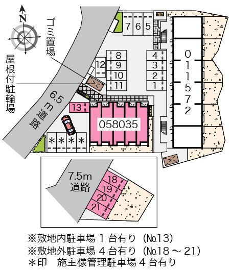 クレイノＫＡＯＲＵⅢ(58035)の駐車配置図
