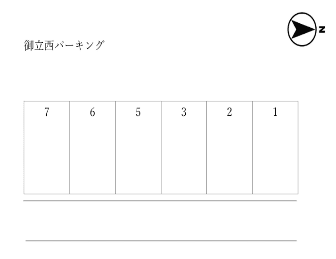 御立西パーキングの駐車配置図