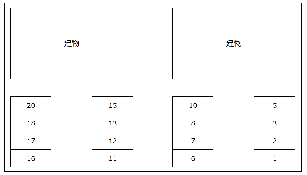 グランドネクサス壱番館・弐番館別駐車場の駐車配置図