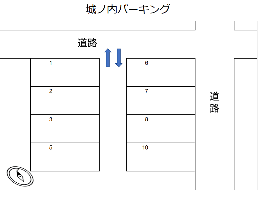 城ノ内パーキングの駐車配置図