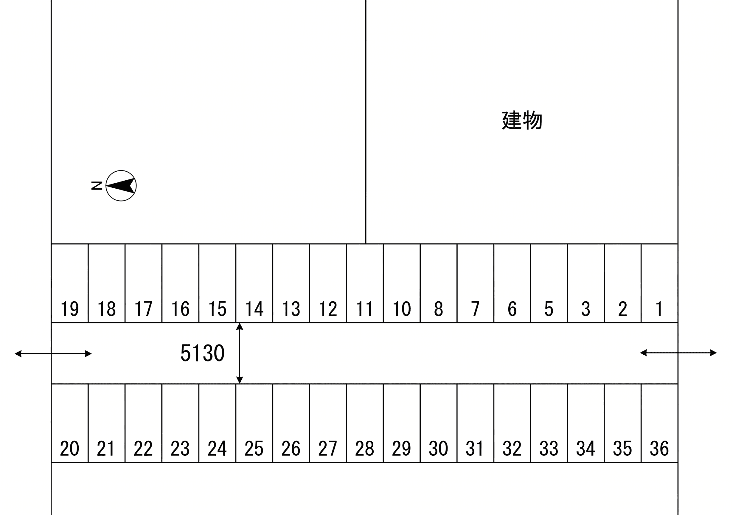 喜多山駐車場の駐車配置図