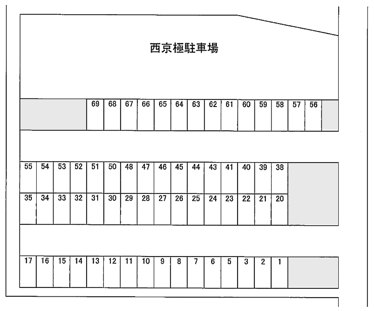 西京極駐車場の駐車配置図