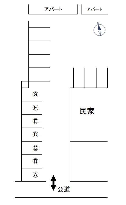 福岡町上松駐車場の駐車配置図