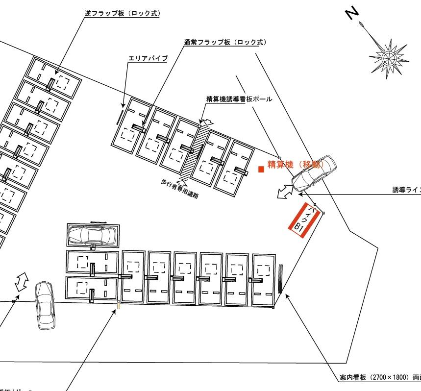 B-PARK4南古谷駅前の駐車配置図