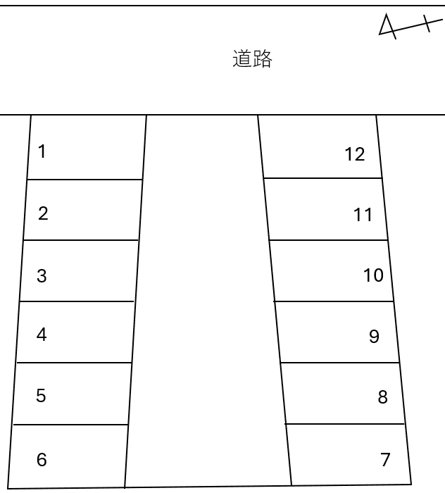 白糸台平山駐車場の駐車配置図