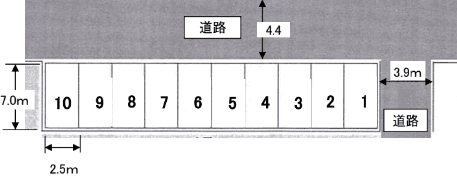星田４丁目駐車場の駐車配置図
