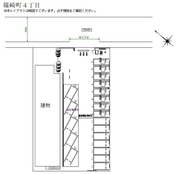 篠崎町４丁目の駐車配置図