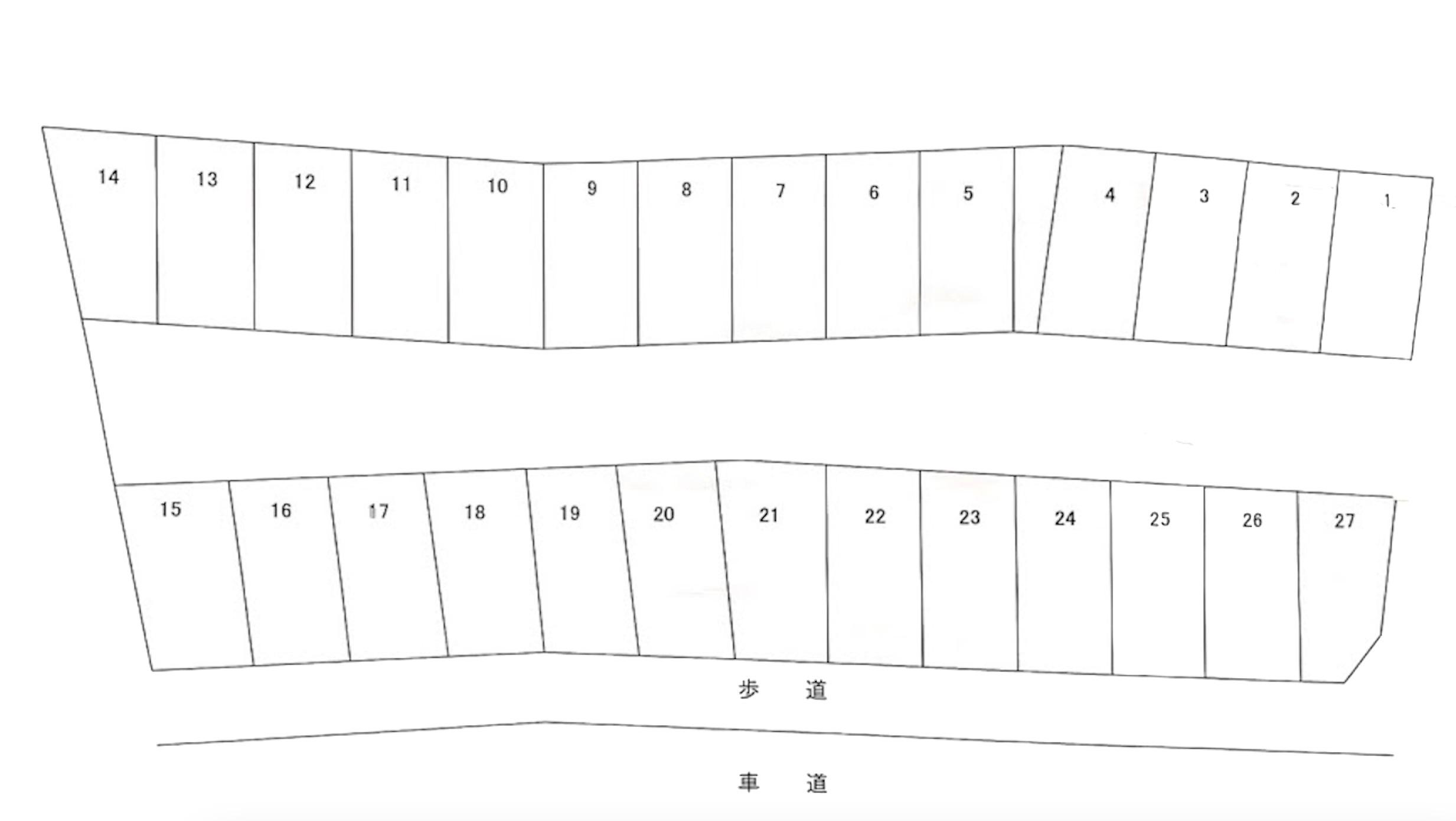 皆賀４丁目４ガレージの駐車配置図