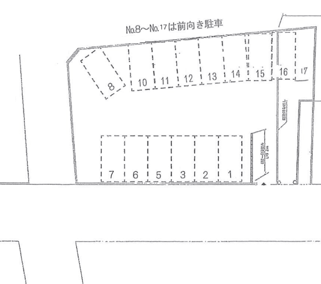 小坂町10丁目月極駐車場の駐車配置図