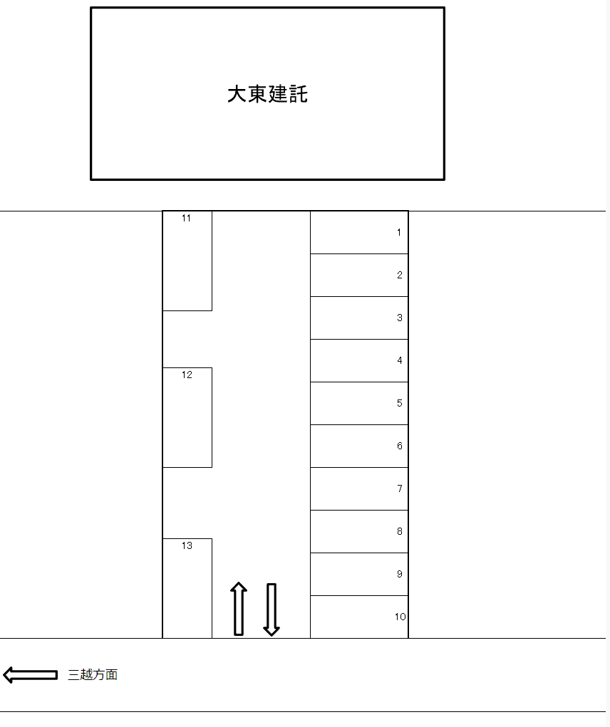 北１パーキングFの駐車配置図