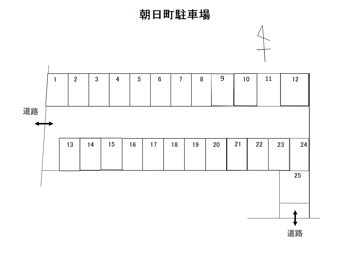 朝日町駐車場の駐車配置図