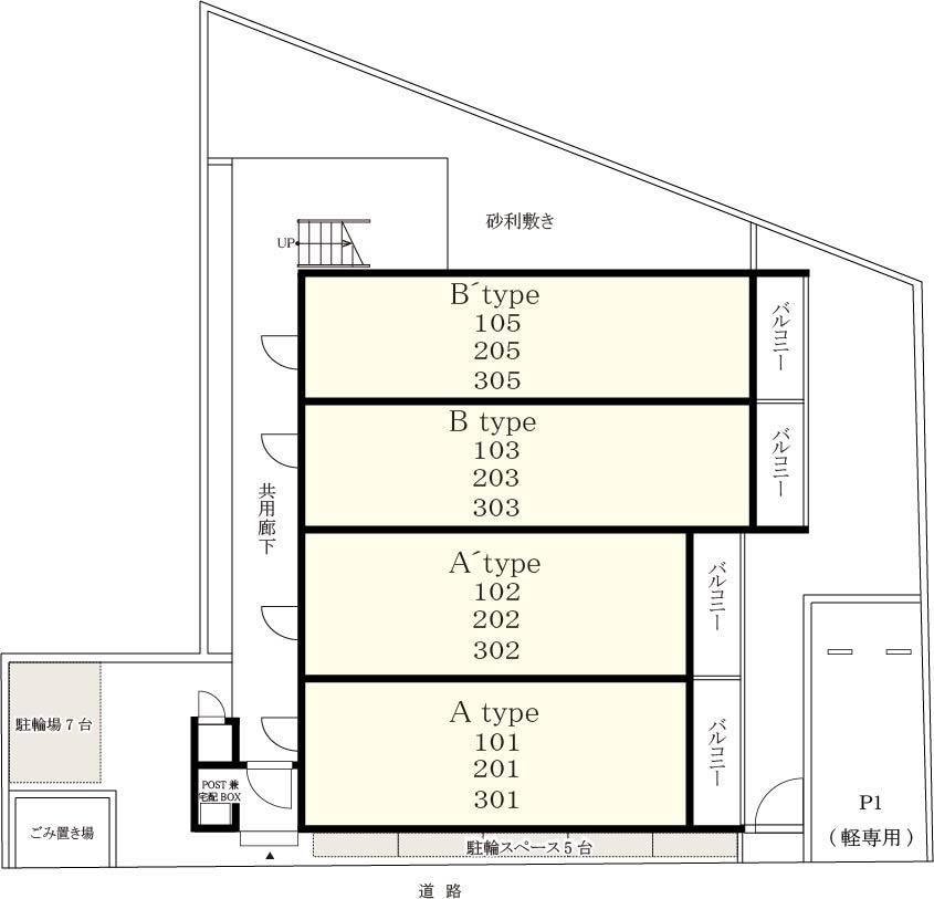 リブリ・スカイブルー サンの駐車配置図