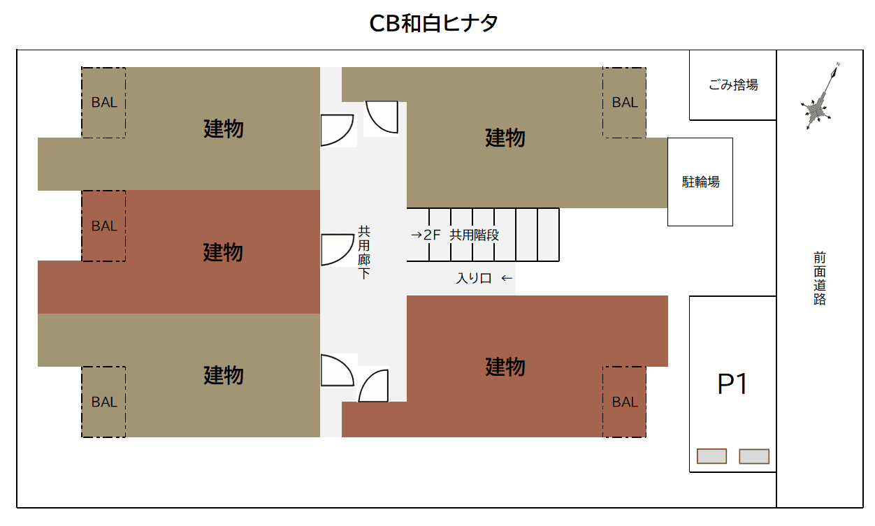CB和白ﾋﾅﾀの駐車配置図
