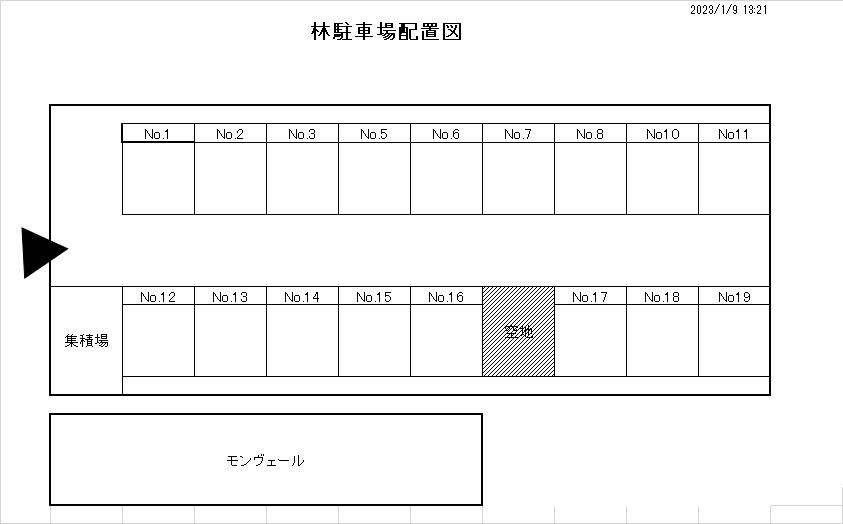 林駐車場の駐車配置図