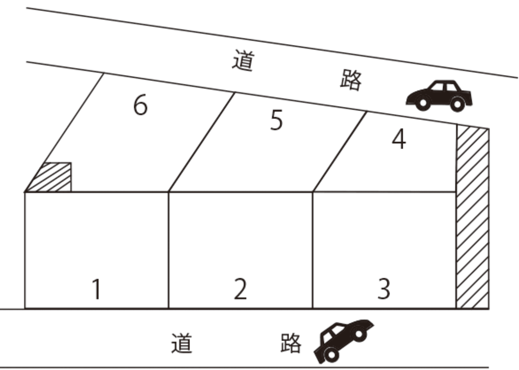 金田センタービルの駐車配置図