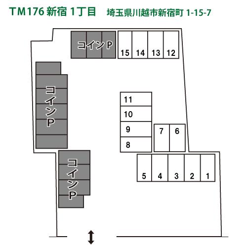 TERIOS MONTHLY176  新宿町1丁目の駐車配置図