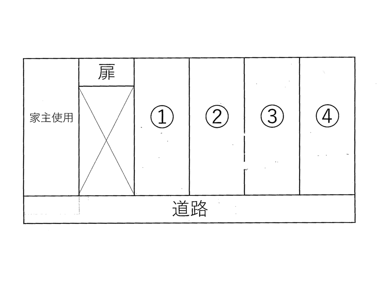 第3モリパーキングの駐車配置図