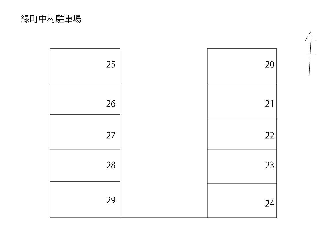 緑町中村駐車場の駐車配置図