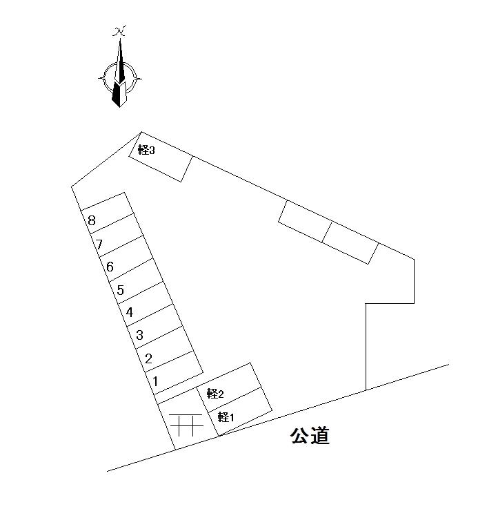 押部鹿浜駐車場の駐車配置図