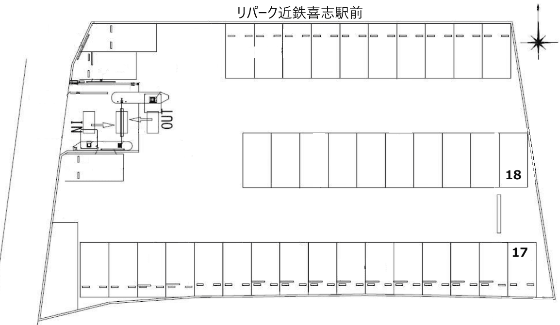 近鉄喜志駅前の駐車配置図