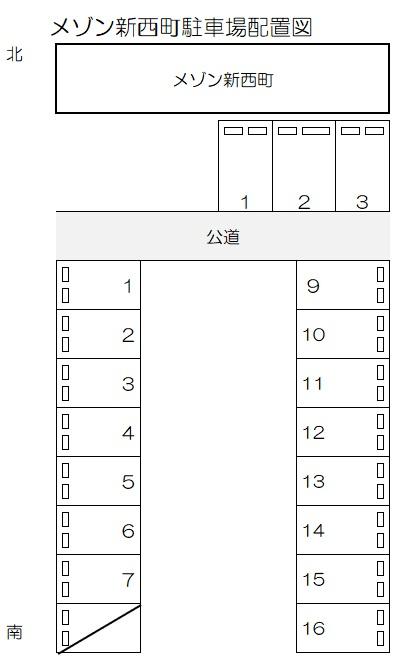 メゾン新西町の駐車配置図