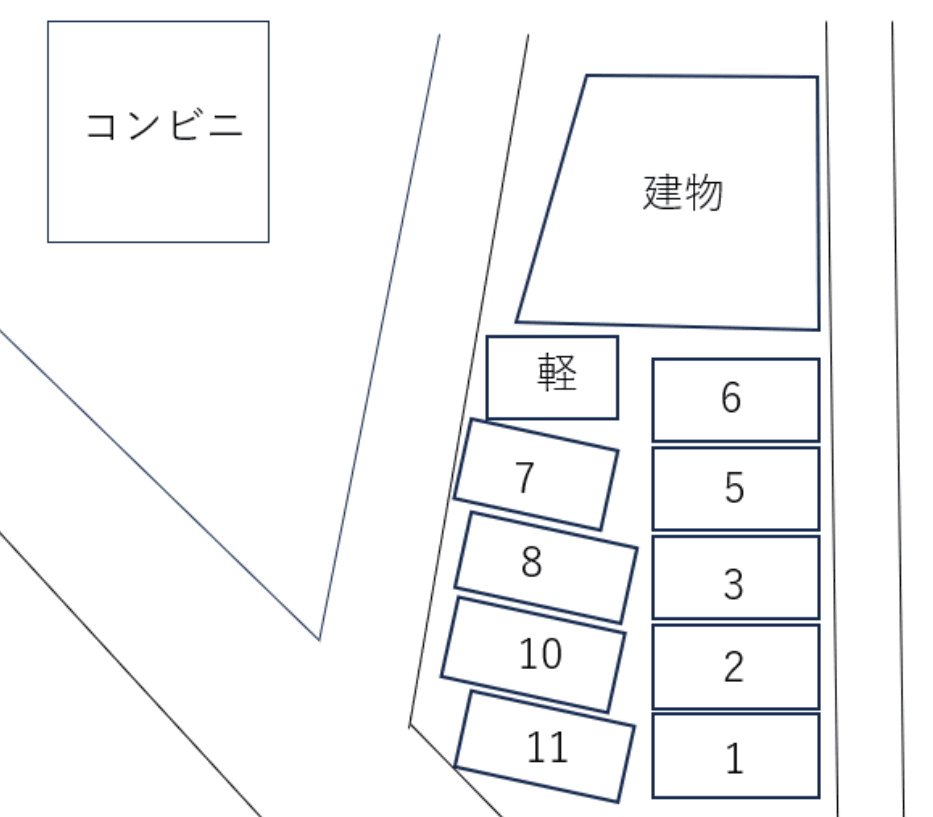 白木駐車場の駐車配置図