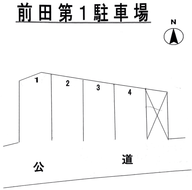 前田第1駐車場の駐車配置図