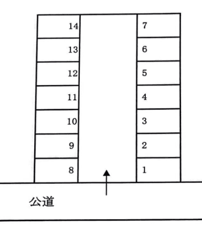 酒井様一ツ木駐車場の駐車配置図