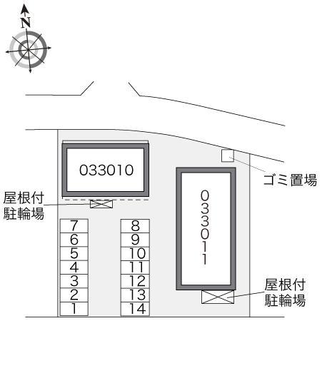 コスモスＢ(33011)の駐車配置図