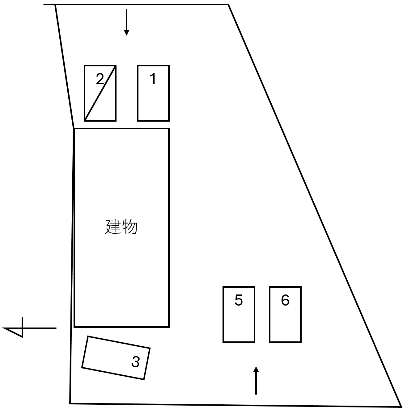 錦コーポ敷地内駐車場の駐車配置図